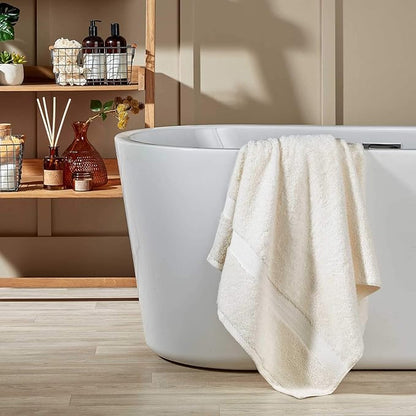 Christy Renaissance 6 Piece Cream Towel Set | 100% Egyptian Cotton | Luxury Bathroom Towels | Soft and Super Absorbent | 675 GSM | 2 Bath Sheet 2 Bath 2 Hand | Parchment