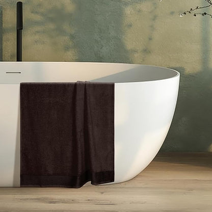 Belizzi Home Cotton 2 Pack Oversized Bath Sheet 35 x 70, Large Bath Sheet, Ultra Absorbent, Compact, Eco-Friendly and 100% Recyclable, Quick Drying and Lightweight Towel - Chocolate Brown