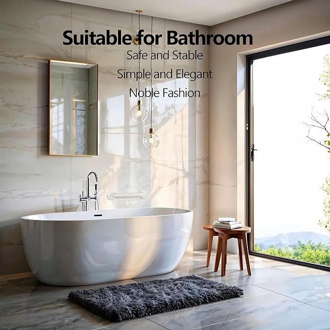 Shower Grab Bar, 2 Pack 12 Inch White Bathroom Safety Bar, 1.25" Diameter 304 Stainless Steel Grab Bars for Bathtubs and Showers, Handicap Shower Grab Bar for Seniors Elderly