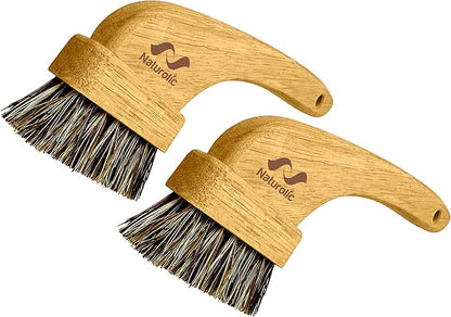 All-Natural Grout Brush Set | Wooden Cleaning Brush for Tile and Floor | Durable Floor Scrubber for Bathroom and Kitchen | Eco-Friendly Household Cleaning Tools – Pack of 2