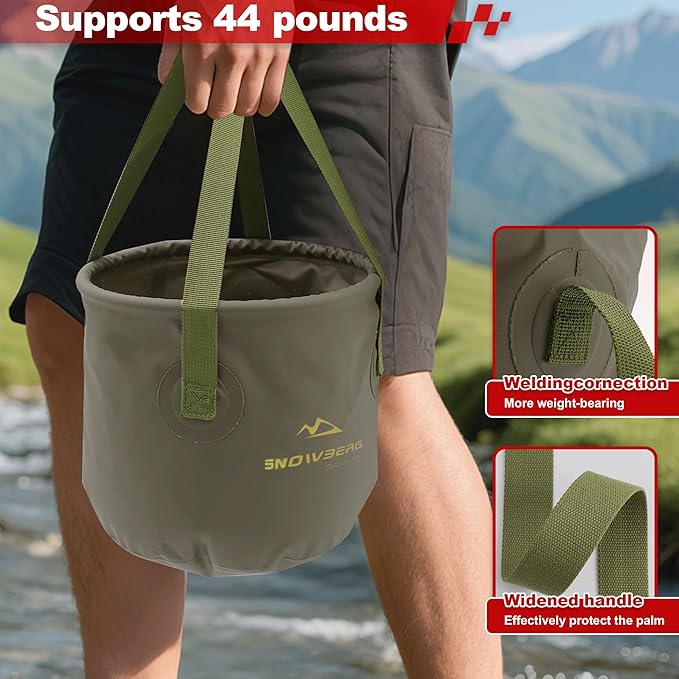 Multifunctional Collapsible Bucket,Portable Bin,Car Wash Bucket,Lightweight Foldable Bucket with Handles for Camping,Dish Washing,Laundry,Soaking Feet,Fishing,Hiking