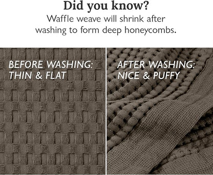 GILDEN TREE Waffle Bath Sheet Quick Dry Towel, Thin Luxury Bath Towels, 40x80 Large Bath Towels 2 Pack Bath Sheets, Modern Style (Stone)