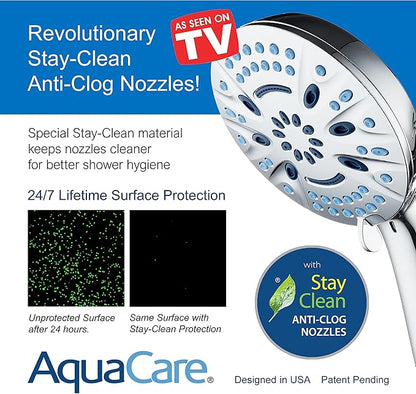 Magneton High-Pressure 8-mode Handheld Shower Head with Magnetic Guidance Docking System - 2 Magnetic Brackets, 5 inch Face, Hygienic Jets, 6 ft. Stainless Steel Hose/All Chrome Finish