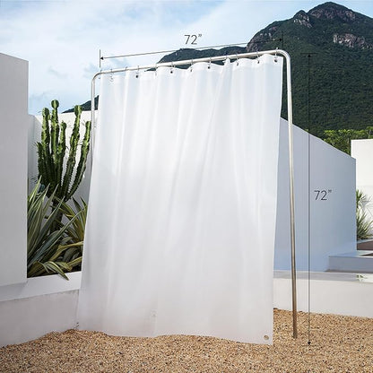 AIRLAKE Premium Frosted EVA Shower Curtain Liner, 72” x 72” (6ft x 6ft), Extra Heavy-Duty 12 Gauge, Rustproof Grommets (12 + 2 Corner), Stain & Odor-Resistant, Multi-Use for Bathroom, Garden & Outdoor