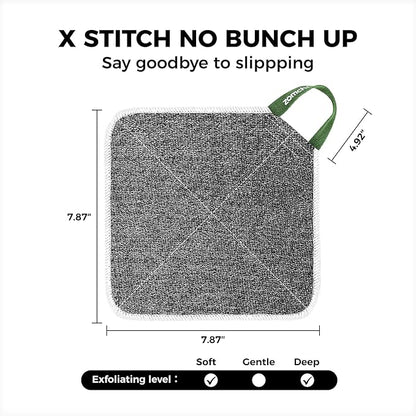 ZOMCHI 2 Count Washcloth, Exfoliating Washcloth for Dead Skin Removal, Dual Sided Exfoliating Washcloths (Deep and Soft)