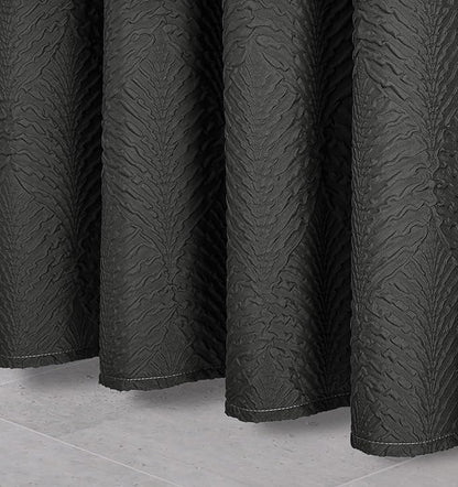 Gibelle Ombre Black Shower Curtain for Bathroom, 3D Embossed Textured Fabric Shower Curtain, Modern Farmhouse Chic Soft Cloth Shower Curtain Set with Hooks, 72x72