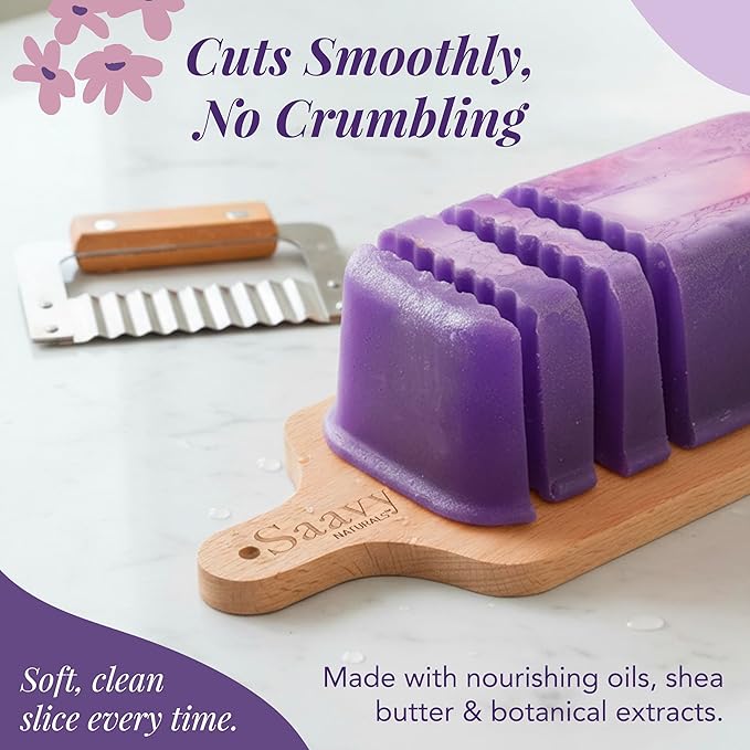Saavy Naturals Natural Soap Bar Plumeria Violet- Plant-Based Ingredients (1LB)