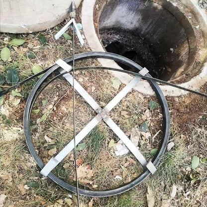 Heavy Duty Sewer Drain Snake for Outdoor,Manual,Flat,Length 15m/49.2ft,Width 2.5cm/1inch,Thickness 2.5mm/0.1inch,Manganese Steel,Sewer Plumbing Snake Tool