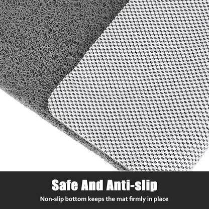 Square Shower Mat Non Slip: 24x24 Inch Shower Floor Mat with Drain Hole in Middle, Super Soft and Comfortable PVC Loofah Massage Bath Mat for Shower, Anti Slip Shower Stall Mat, Quick Drying