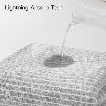 REDKISS Ultra Soft Bath Towels Set of 6 Large 35"x70" | 100% Microfiber, Highly Absorbent & Quick Dry | Grey Towels for Bathroom, Spa, Gym | 2 Bath, 2 Hand, 2 Washcloths