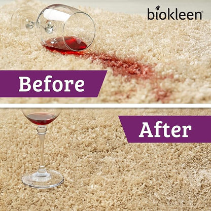 Biokleen Bac-Out Carpet Cleaner Spray, Stain Remover and Odor Eliminator, Use on Area Rugs, Upholstery & More, Removes Dirt, Pets, Wine & Food, Lime Scent, 32 oz, 2 Pack