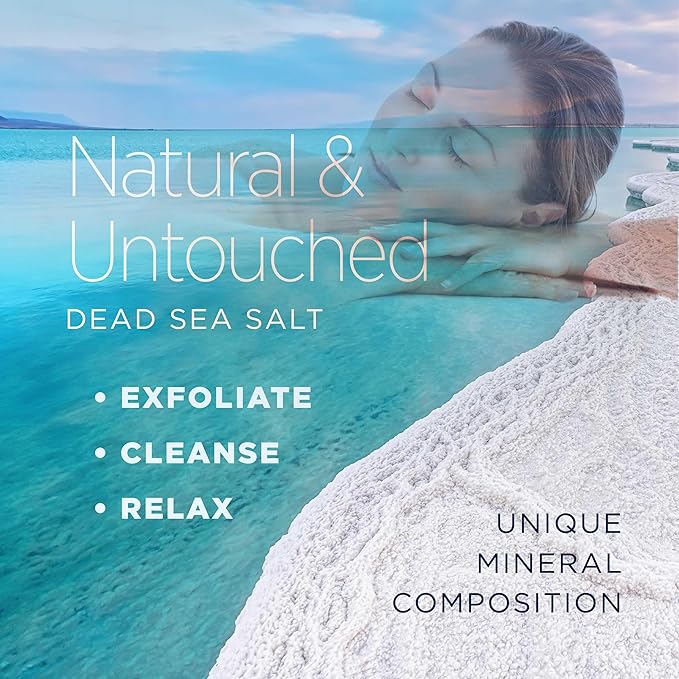 Minera Fine Grain Dead Sea Salt for Bath & Soaking – 19 lbs, Fast-Dissolving, 100% Pure & Natural, Unscented, Skin-Nourishing Bulk Sea Salt