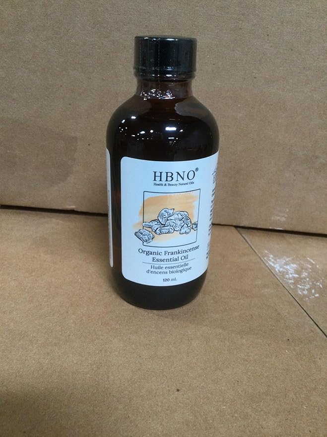 HBNO California Bottled Organic Frankincense Essential Oil 4 fl oz (120ml) - USDA Certified Oil - Organic Frankincense Essential Oil for Skin and Aromtherapy