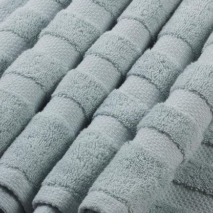 SOFE H&L | Olea Luxury Turkish Cotton Bath Towels Set of 3 : 1 Bath Towel, 1 Hand Towel, 1 Wash Cloths, Light Blue | Thick, Premium, Soft, Durable, Absorbent - Hotel Quality Towel Sets for Bathroom