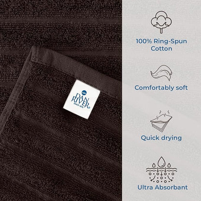 DAN RIVER Pack of 2 Bath Sheet 35x70 Inches, Ribbed Oversized Bath Sheets Towels for Adults, Fluffy and Soft Plush Towels - Brown