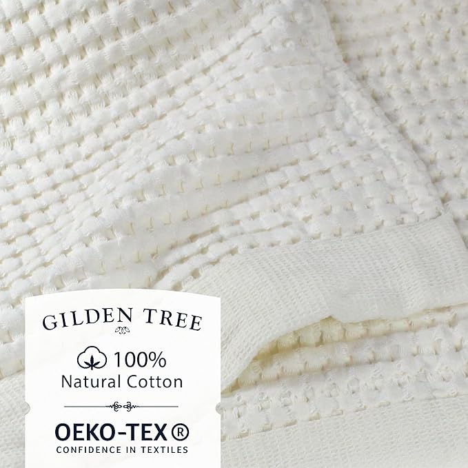 GILDEN TREE Waffle Bath Sheet Quick Dry Towel, Thin Luxury Bath Towels, Bath Sheets 40x80 Large Bath Towels, Modern Style (Cream)