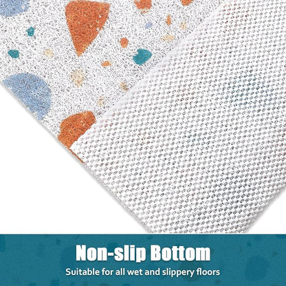 Shower Mat Non Slip - 32x32 Inch Soft Comfort Bath Mat with Drainage Holes, PVC Loofah Massage Bathmat for Shower, Tub, Bathroom, Wet Areas, Quick Drying