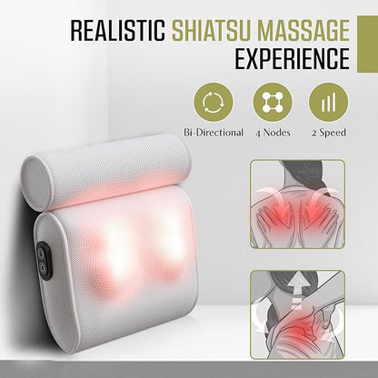 MONET Massaging Bath Pillow - IPX8 Waterproof Bath Pillow for Tub - Soft 4d Mesh Back, Neck and Shoulder Massager - Deep Tissue Relief and Relaxation - Non-Slip 6 Suction Cup - Fits All Tubs