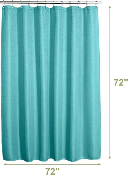 AmazerBath Teal Shower Curtain Waffle Textured, Turquoise Shower Curtains for Bathroom, Thick Fabric Heavy Duty 240GSM, Hotel Quality Bathroom Shower Curtains, Premium Polyester, 72 x 72 Inches