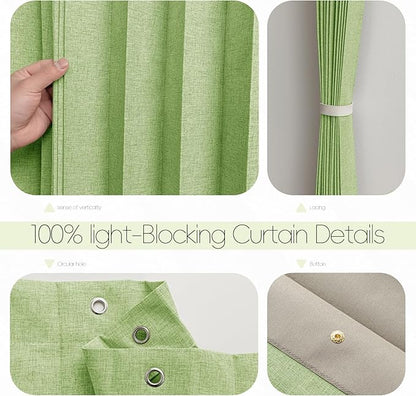 100% Blackout Fabric Folding Door Curtain with Magnetic Closure - Accordion Style for Sliding Doors, Closets,Wardrobe and Temporary Door Solutions Doorway Curtains（W42 x L78, Green，1 Panel）