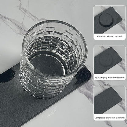 2 Pcs Water Absorbing Stone Trays, Kitchen/Bathroom Sink Soap Dish, Diatomite Tray Used for Hand Soap & Cosmetic Bottles in The Modern Home, 3.5" W x 7.1" L, Dark Gray