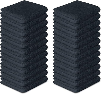 Softolle 100% Cotton Washcloths 24 Pack (12x12 Inches) Soft, Highly Absorbent Washcloth, Face Towels, Wash Cloths for Face, Ring Spun, Bulk Pack (Grey)