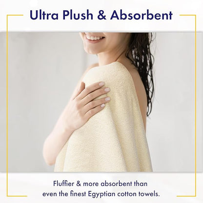 100% Organic Zero-Twist Cotton Towels - GOTS Certified Luxury Bath Towels - Ultra Soft & Plush 700GSM Long-Staple Cotton - 6 Piece Towel Set (Papyrus)