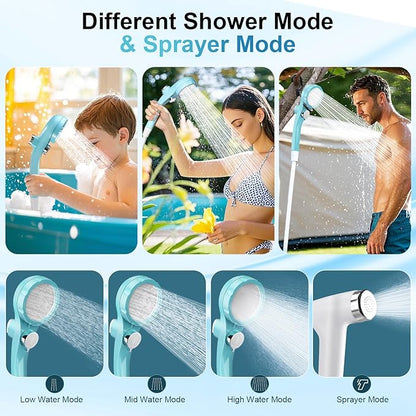 AUTOPkio Portable Camping Shower - Outdoor Camp Shower with Showerhead Sprayer & Rechargeable Battery Pump for Camping, Travel, Hiking, Car Washing, Pet Bath