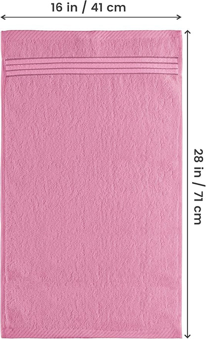 Utopia Towels 6 Piece Premium Hand Towels Set, 16 by 28 inches, 100% Ring Spun Cotton, Lightweight and Highly Absorbent Towels for Bathroom, Travel, Camp, Hotel, and Spa, Pink