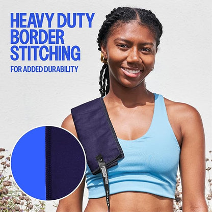 Acteon Microfiber Gym Towels 5 Pack, Quick Dry Silver ION Odor-Free Super Absorbent Sweat Towels for Men & Women, Workout, Yoga, Running, Beach, Travel – 16x30.5 Inch (Midnight Blue)