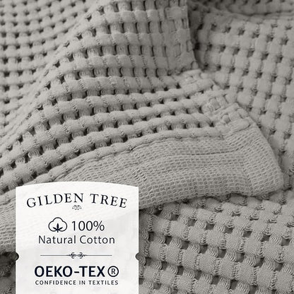 GILDEN TREE Waffle Bath Sheet Quick Dry Towel, Thin Luxury Bath Towels, Bath Sheets 40x80 Large Bath Towels, Modern Style (Pewter)