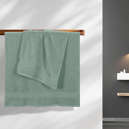 Elvana Home Cotton 2 Pack Oversized Bath Towel Set 28x55 inches, Large Bath Towels, Ultra Absorbant Compact Quickdry & Lightweight Towel, Ideal for Gym Travel Camp Pool - Jade