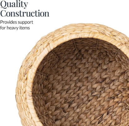 Best Choice Products Scalloped Multipurpose Hyacinth Storage Basket, Plant Décor, Handwoven Organizer Tote for Bedroom, Living Room, Nursey, w/Lid - Natural