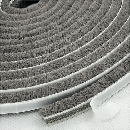 Weather Stripping Brush for Sliding Windows/Doors Frame Side,Pile Self Adhesive Weatherstrip Seal Strip Sealer Draft Stoppers (33ft x11/32 Backing x 11/32 Brush inch, Grey)