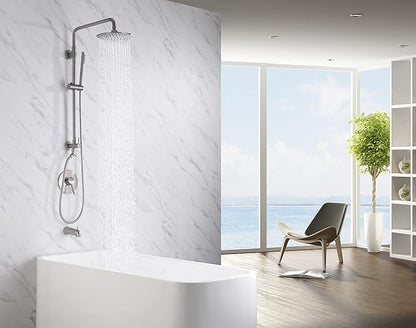 sumerain Brushed Nickel Retrofit Shower Systems with 9 Inch Rain Shower Head
