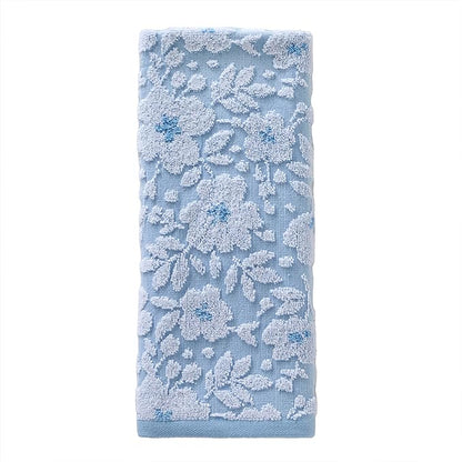 SKL Home Floral Jacquard Hand Towel Set, Sky Blue, 2 Count