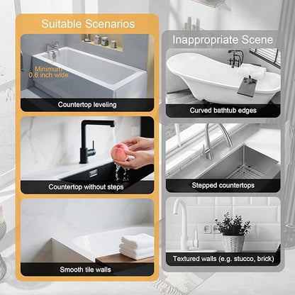 Mofason Silicone Shower Splash Guard, Clear Bathtub Corner Splash Guard, Bathroom Shower Water Guard with Adhesive for Fixing, Can Be Used in Washbasin, Tubs, Sinks Etc - 2Pack