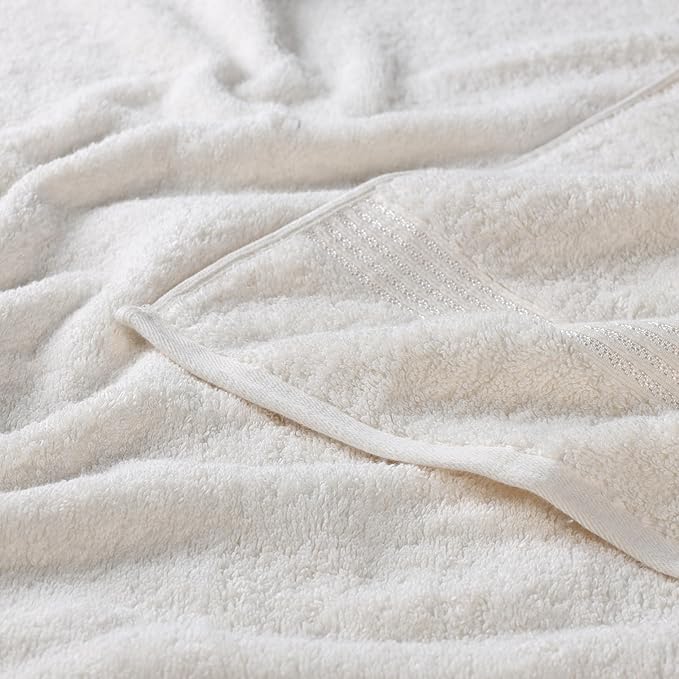 Superior Egyptian Cotton 2-Piece Bath Sheet Towel Set, Oversized Body Towels For Adults And Kids, Large Towel For Bath, Shower, Guest Bathroom, Spa, Gym, Resort, Essentials, Airbnb, Ivory