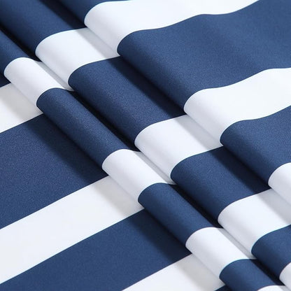 Blue and White Striped Shower Curtain 72x78 Inches, Waterproof Fabric with Modern Gradient Lines, 12 Rustproof Grommets & Weighted Hem