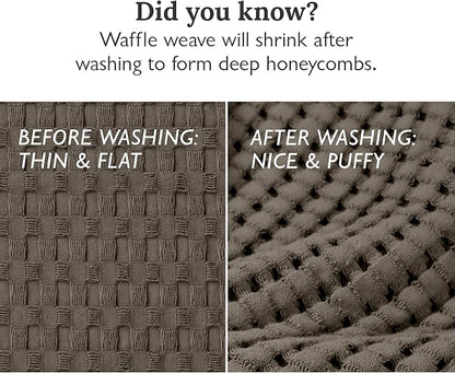 GILDEN TREE Waffle Bath Towels Wash Cloths for Showering, Exfoliating Washcloth Quick Dry Towel, Face Towels for Washing Face Cotton Washcloths Set of 4, Modern Style (Stone)
