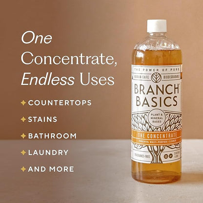 Branch Basics Concentrate (33.8 oz) + Oxygen Boost (2 lbs) | Multi-Surface All Purpose Cleaner Concentrate + Natural Stain Remover, Grout Cleaner | Human-Safe, Fragrance Free
