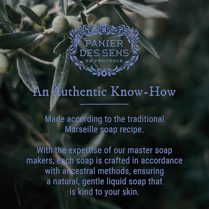 Panier des Sens - Moisturizing Hand Soap - Iris Floral Fragrance - French Traditional Savon de Marseille Soap - Refillable Kitchen & Bathroom Soap - 16.9 Fl.oz Liquid Hand Wash 96% Natural