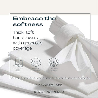 Disposable Linen-Feel Guest Towels [Pack of 300] - Disposable 8" x 17" Cloth-Like Hand Towels, Made In USA - Soft And Absorbent Paper Napkin For Kitchen, Bathroom, Party, Wedding, Or Event