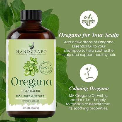 Handcraft Blends Oregano Oil – 1 Fl Oz – 100% Pure and Natural – Premium Grade Essential Oil for Diffuser and Aromatherapy, Skin, Massage, Candle and Soap Making Fragrance