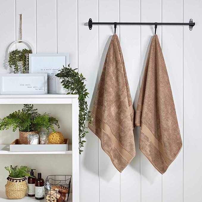 Christy Supreme Hygro 6 Piece Towel Set | Mocha | 100% Luxury Supima Cotton | Ultra Soft | Super Absorbent | 650GSM | 2 Bath Sheets 2 Hand Towels 2 Face Cloths