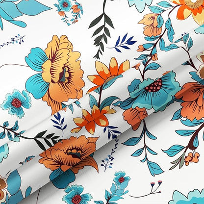 Bohemian Shower Curtain, Boho Floral Print Water Repellent Polyester Fabric for Bathroom Decor, 72×72 Inch Standard Size with 12 Hooks, Also as Room Divider