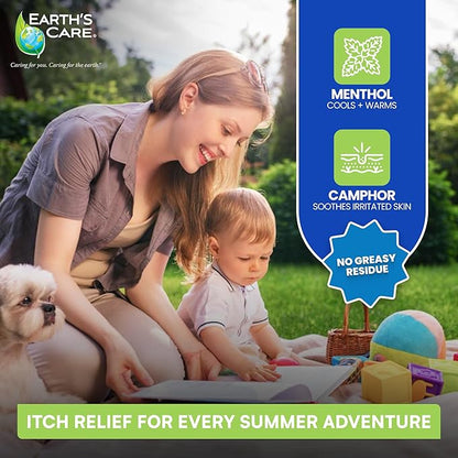Earth's Care Anti Itch Lotion with Menthol and Camphor - Steroid Free - Soothes Sunburn, Dry and Itchy Skin, and Minor Skin Irritation, FL. 8 OZ