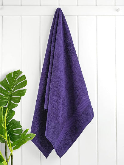 Cotton Paradise 4 Piece Turkish Bath Towels for Bathroom, 100% Cotton Extra Large Soft Plush Towels Bathroom Set, Purple
