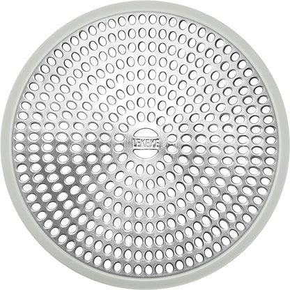 LEKEYE Shower Drain Hair Catcher | Strainer | Shower Stall Drain Cover | Bathroom Drain Protector Stainless Steel and Silicone(Light Gray)