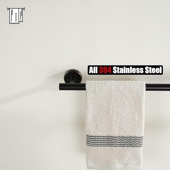 JQK Oil Rubbed Bronze Towel Bar, 12 Inch 304 Stainless Steel Thicken 0.8mm Towel Rack Bathroom, Towel Holder Wall Mount, Useable Length 9 Inch, TB110L9-ORB